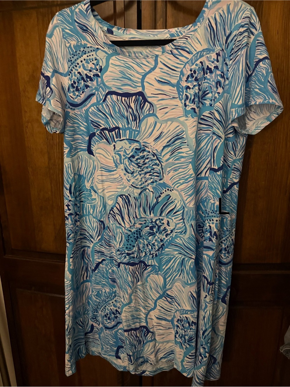 Lilly Pulitzer Blue and White Floral Shift Dress